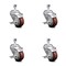 Service Caster 3 Inch Maroon Polyurethane Swivel 1/2 Inch Threaded Stem Caster Set with Brake SCC SCC-TS20S314-PPUB-MRN-TLB-121315-4 - alternate 1